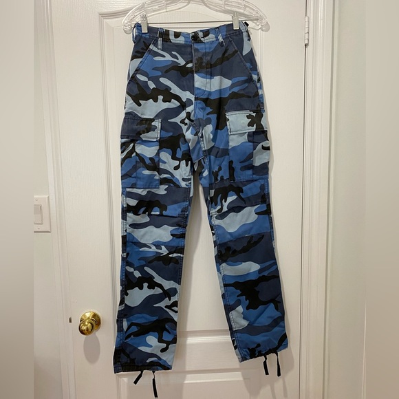 VINTAGE camo blue cargos - Picture 1 of 2